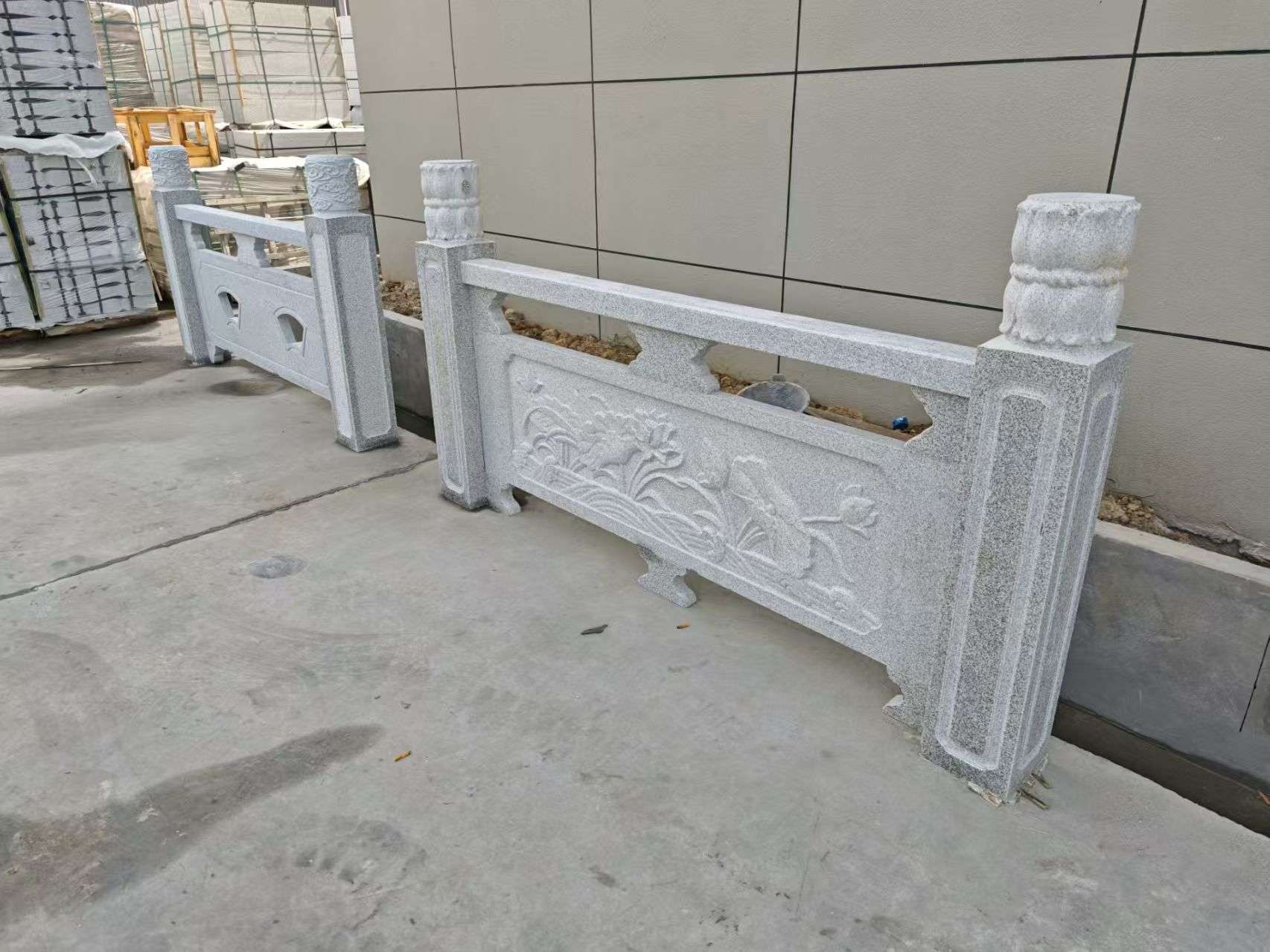湖北芝麻白河道栏杆 石材栏杆