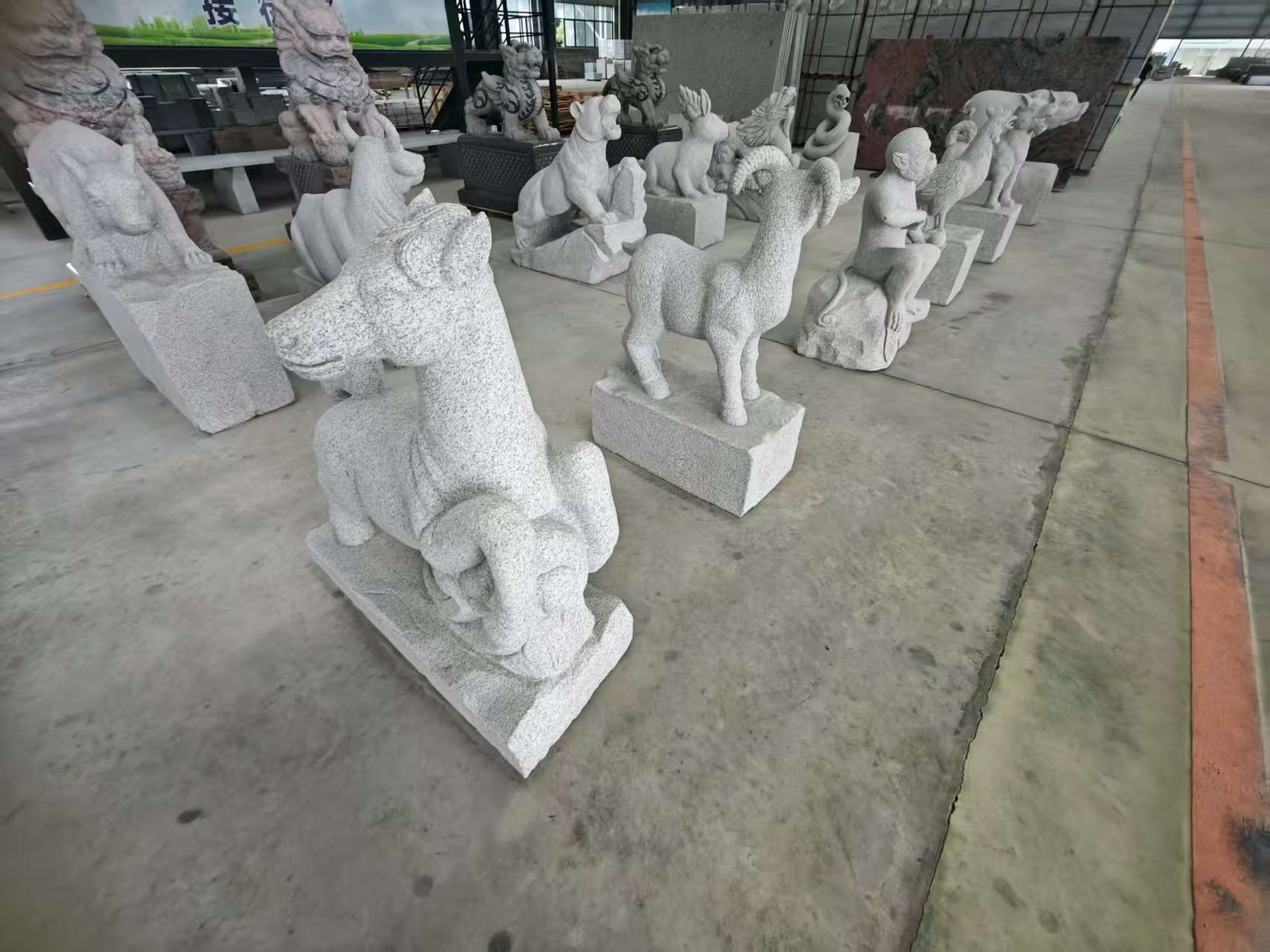 湖北芝麻白雕刻 十二生肖 异形雕刻
