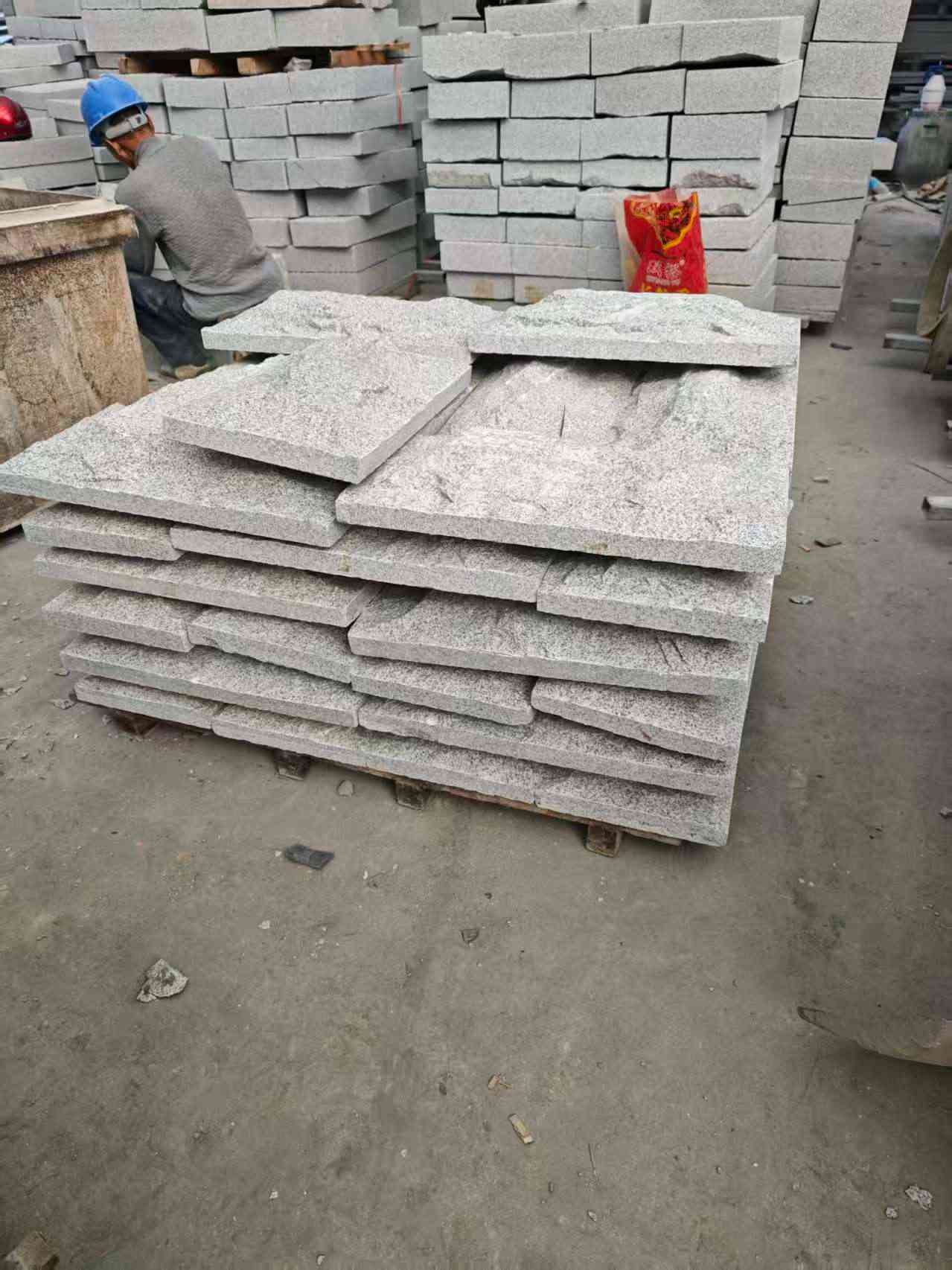 湖北芝麻白蘑菇石，自然面