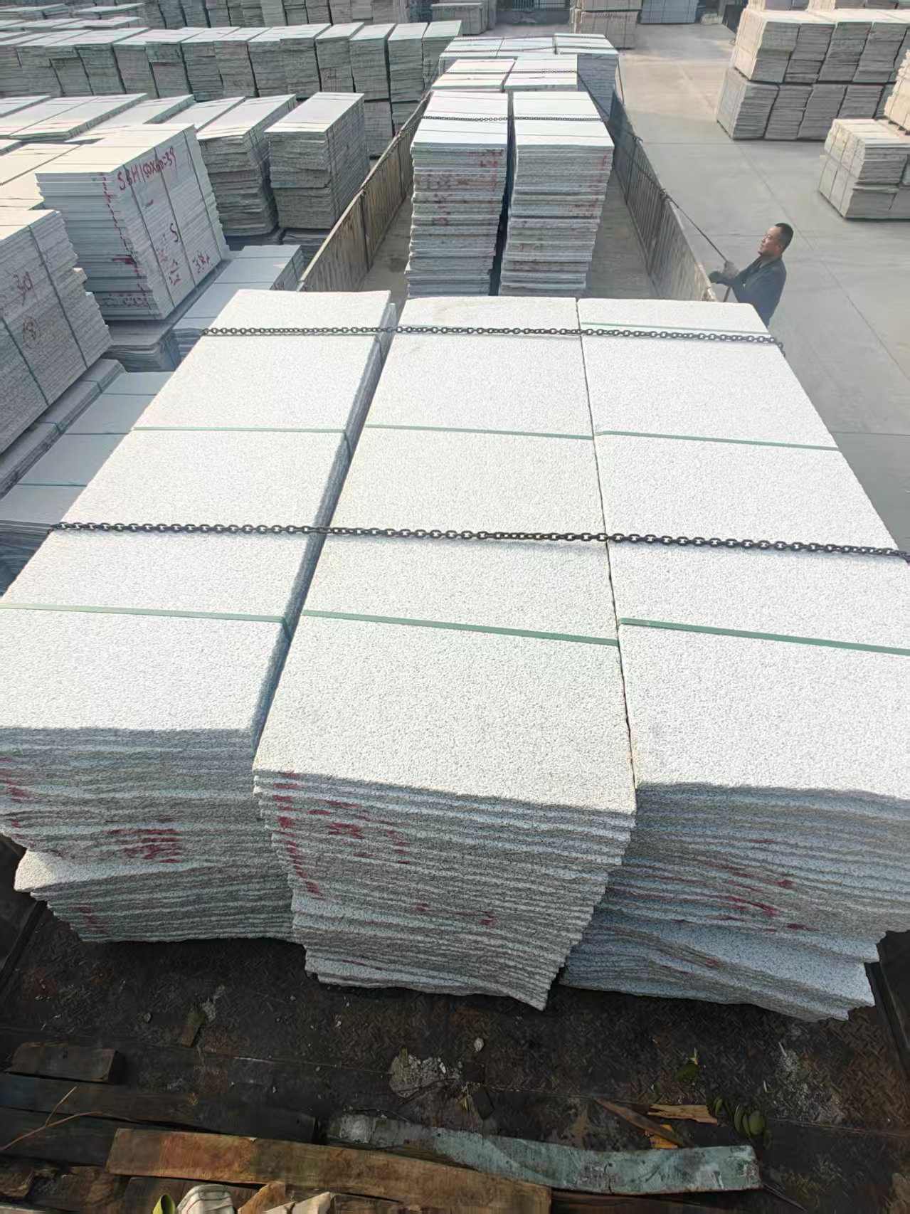 湖北芝麻白毛板，石材毛板