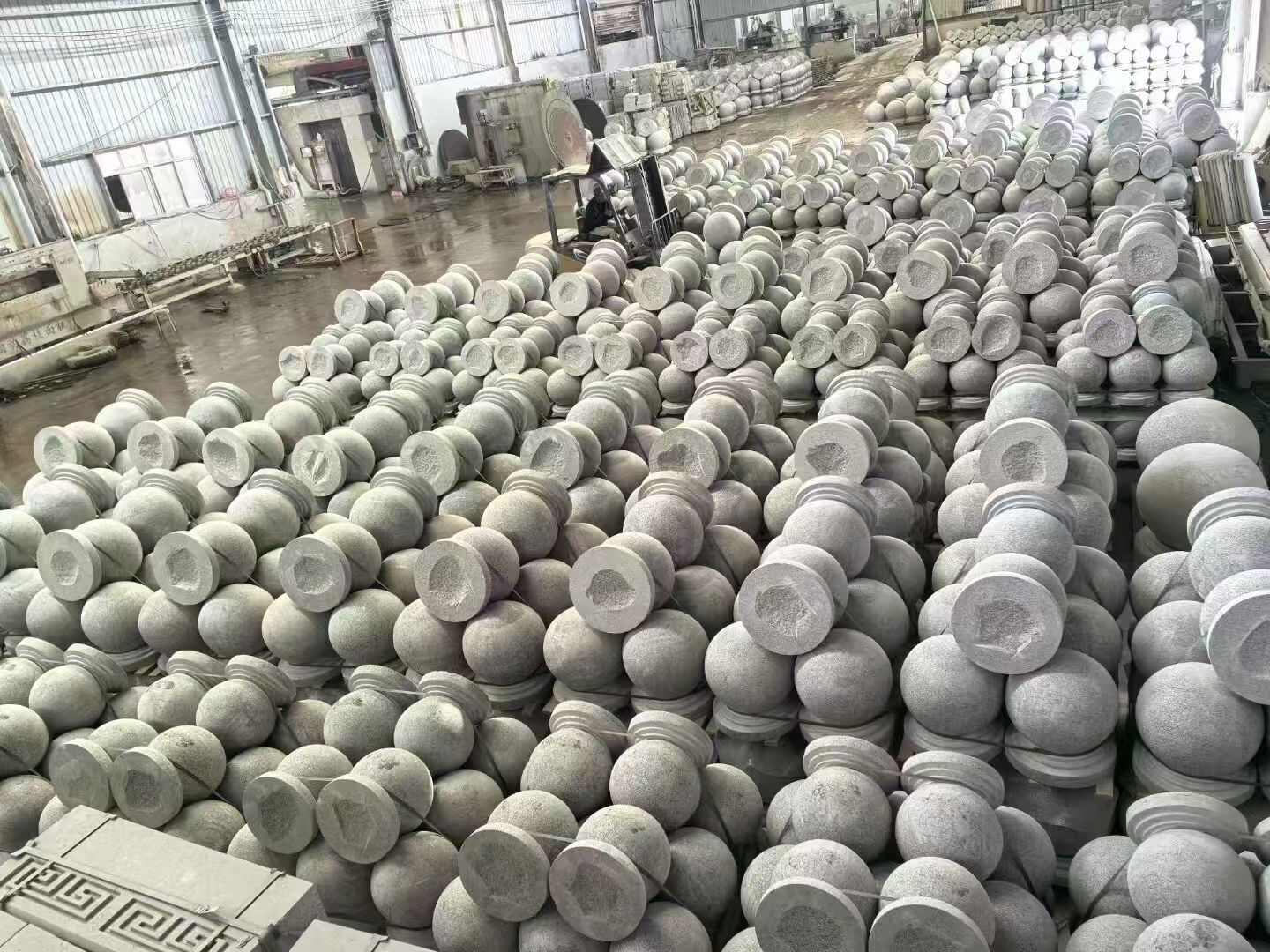 湖北芝麻白圆球 石球 挡车球